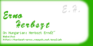 erno herbszt business card